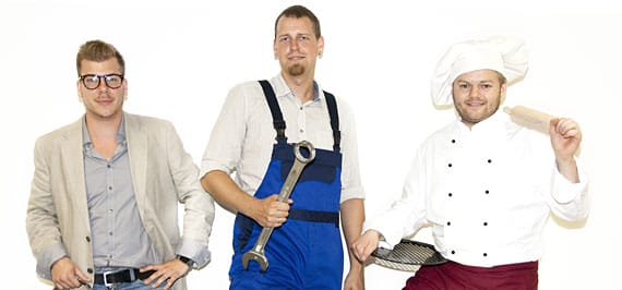 Das Team von Pizza Innovazione: Bence Csöres, Leon Foris, Gerd Hartmann.